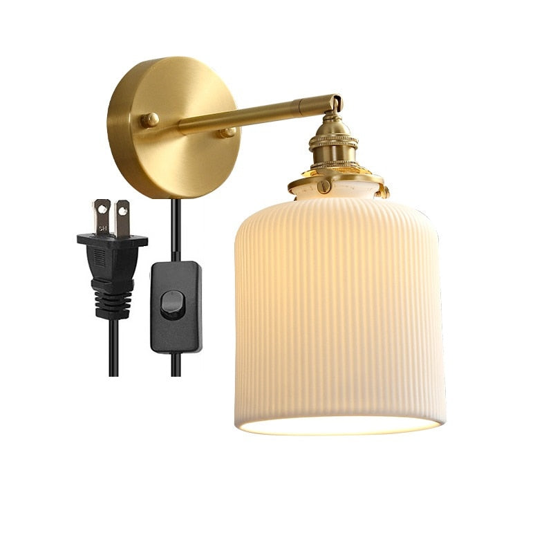 Nordic Ceramic LED Wall Sconce with Pull Chain Switch - EDLM