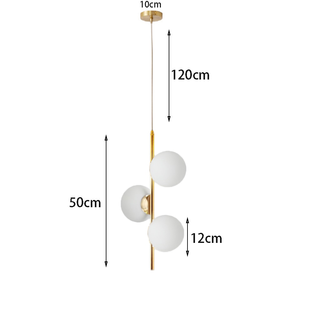 Modern Coppery Pendant Light three balls CenturyDragon