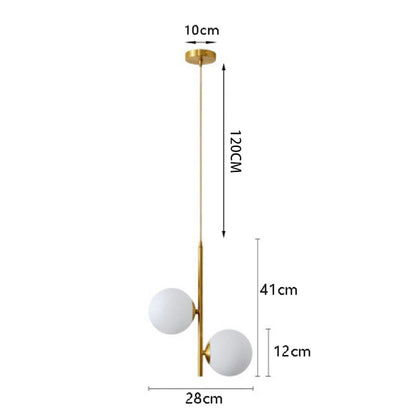 Modern Coppery Pendant Light two balls CenturyDragon