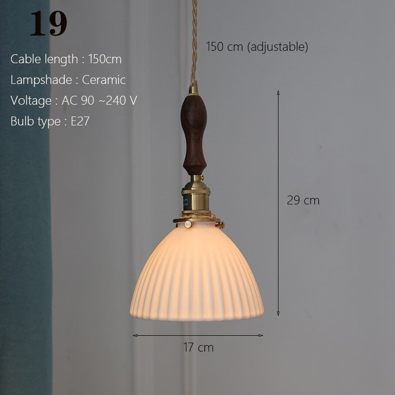 Japanese Traditional Ceramic Pendant Ceiling Lamp_code_19