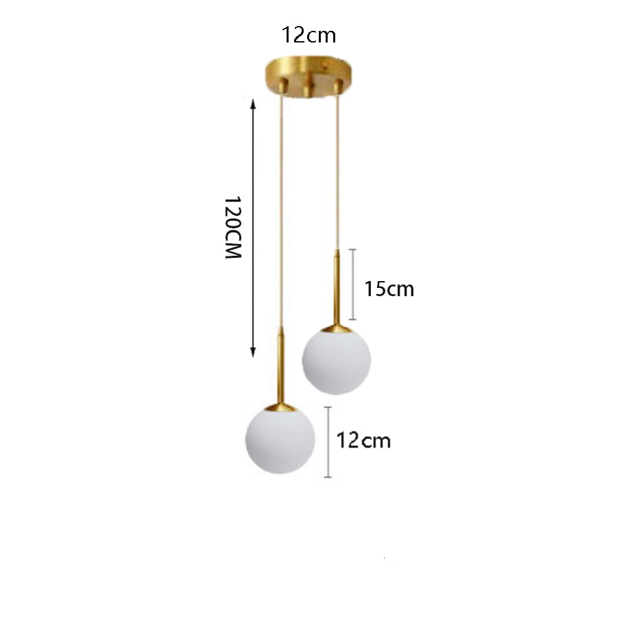 Modern Coppery Pendant Light two balls plus CenturyDragon