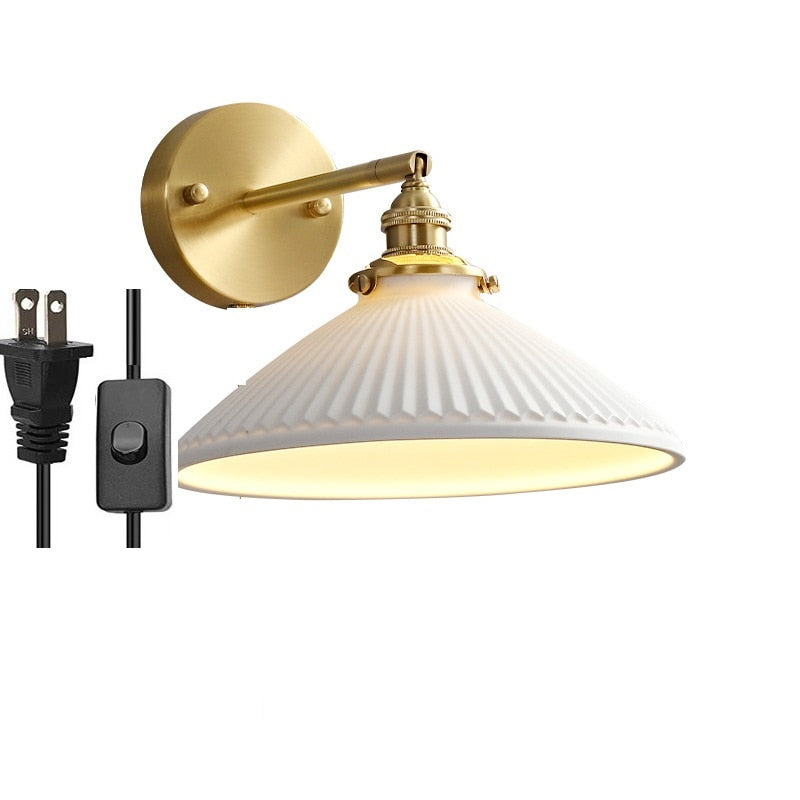 Nordic Ceramic LED Wall Sconce with Pull Chain Switch - EDLM